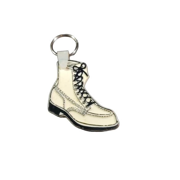White Work Boot Keychain Hard Plastic - Picture 5 of 8